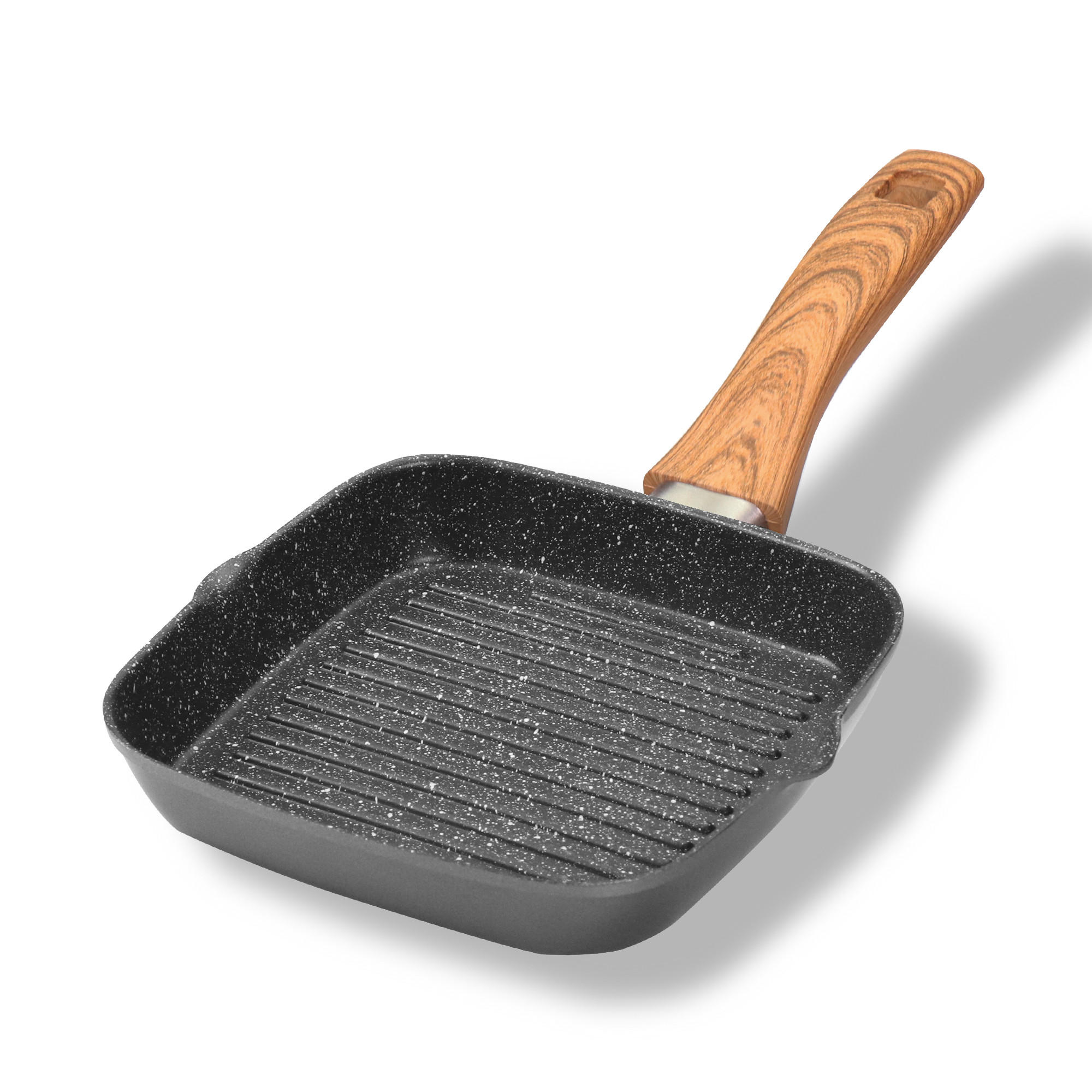 GRILL-ECKPFANNE - Schwarz/Braun, Metall (16cm) - Stoneline