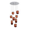 GALERIELEUCHTE Velo 8-flammig Braun Ø 18/20/25cm - Braun/Weiß, Glas (25/25/27cm) - s.luce