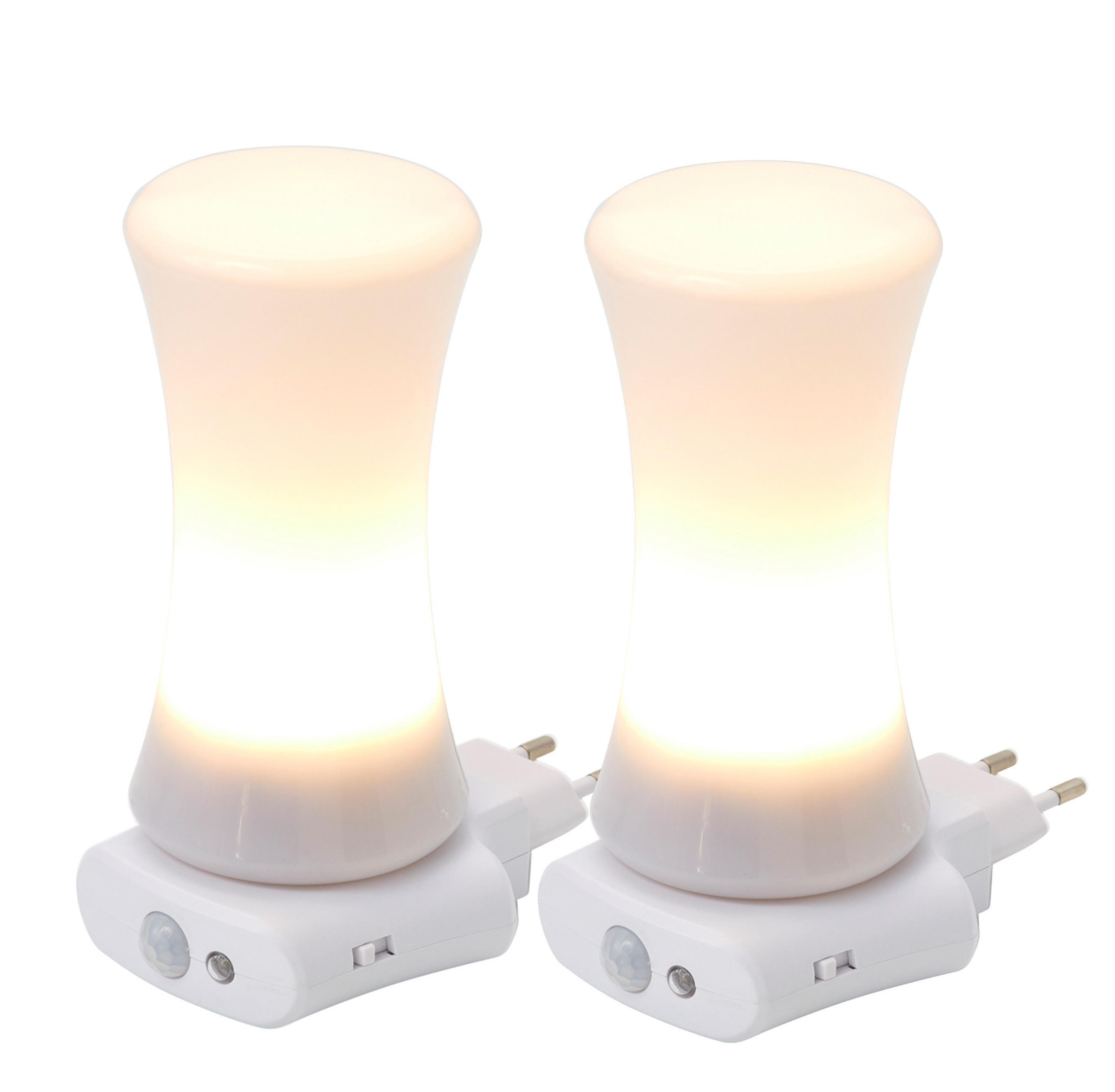 LED-NACHTLICHT - spritzwasserfest mit Bewegungsmelder und Induktionsladung für Innen- und Außenbereich, 2er-Set - Weiß, Kunststoff (7/12.8/16.5cm) - Northpoint