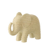 DEKOOBJEKT ELEFANT GESTREIFT Beige - Beige, Glas/Naturmaterialien (9/16.7/22.2cm) - J-Line