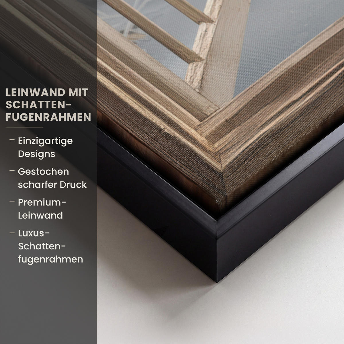 LEINWAND Bilder mit Rahmen - Ausblick - Strand - Dünen - Meer - Natur - 50x50 - Sandfarben, Textil (50/50cm) - MuchoWow