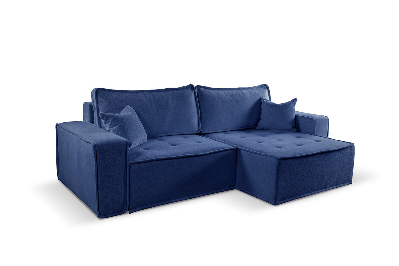 ECKSOFA Bohoo Mit Schlaffunktion Blau Rechts - Blau, Holz (248/140cm) - Kaiser Möbel