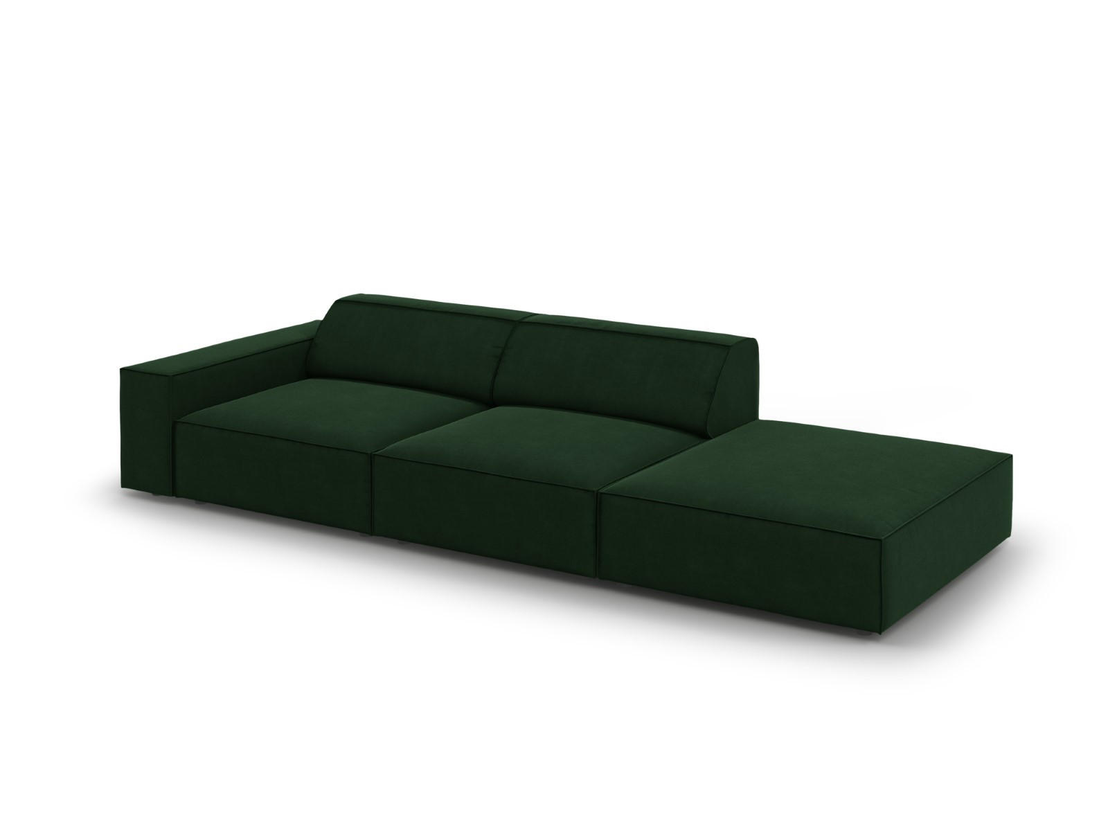 SOFA Jodie aus Samt flaschengrün 3 Sitzplätze - Dunkelgrün, Textil (262/70/102cm) - Micadoni