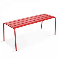 GARTENBANK, Rot - Rot, Metall (52/46/120cm) - Oviala