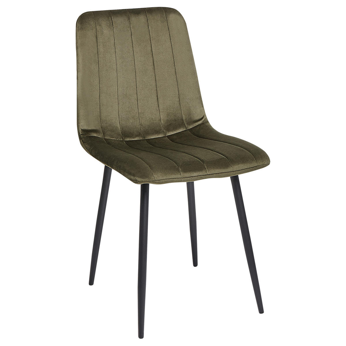 ÉTKEZŐSZÉK 4 darabos Szett Bársony Olívazöld Kalispell - fekete/zöld, textil (45/88/62cm) - Beliani