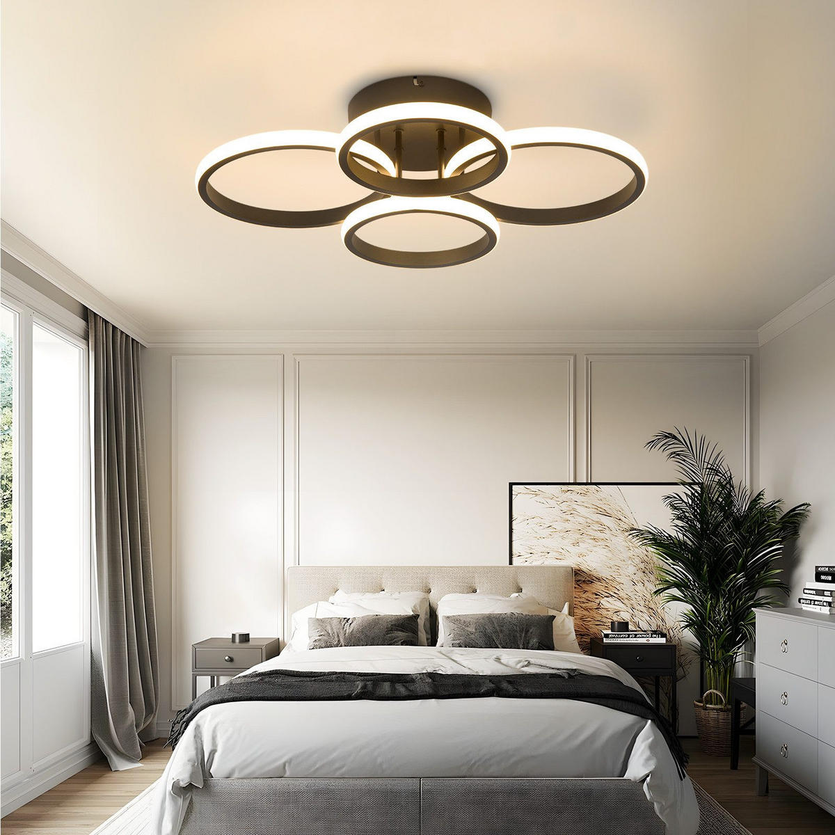 LED-DECKENLEUCHTE Madison 41.5/52.5/11.8cm - Schwarz, Metall (52.5/41.5/11.8cm) - Nettlife