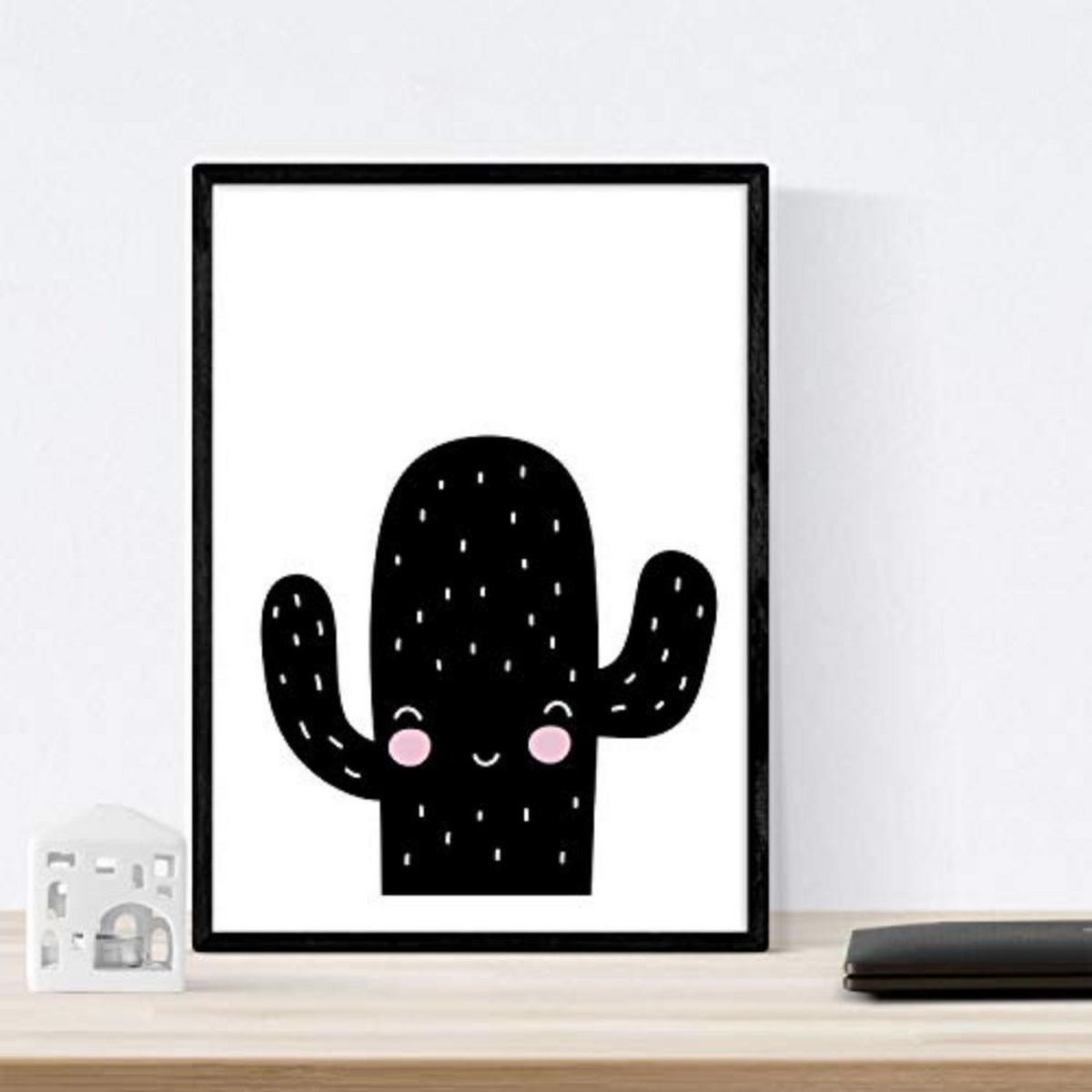 POSTER Set mit 4 „Stadt, Stadt, Wüste Kaktus und CloudHerzen“ Tiere A4 Rahmenlos - Klar, Papier (29.7/3cm) - Nacnic