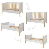 GITTERBETT 70/140 Juliette Weiß und Holz - Weiß, Holzwerkstoff (70/140cm) - Petits-meubles