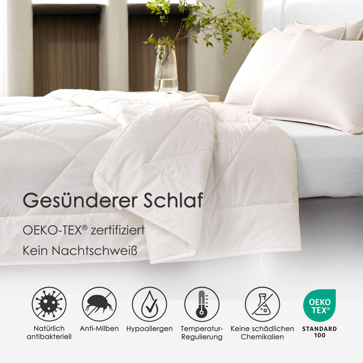 WINTERBETTDECKE Schurwolle 135/200 cm - Weiß, Textil (135/200cm) - Homescapes