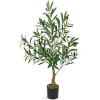 KUNSTBAUM Olivenbaum 100 cm - Olivgrün, Kunststoff (16cm)