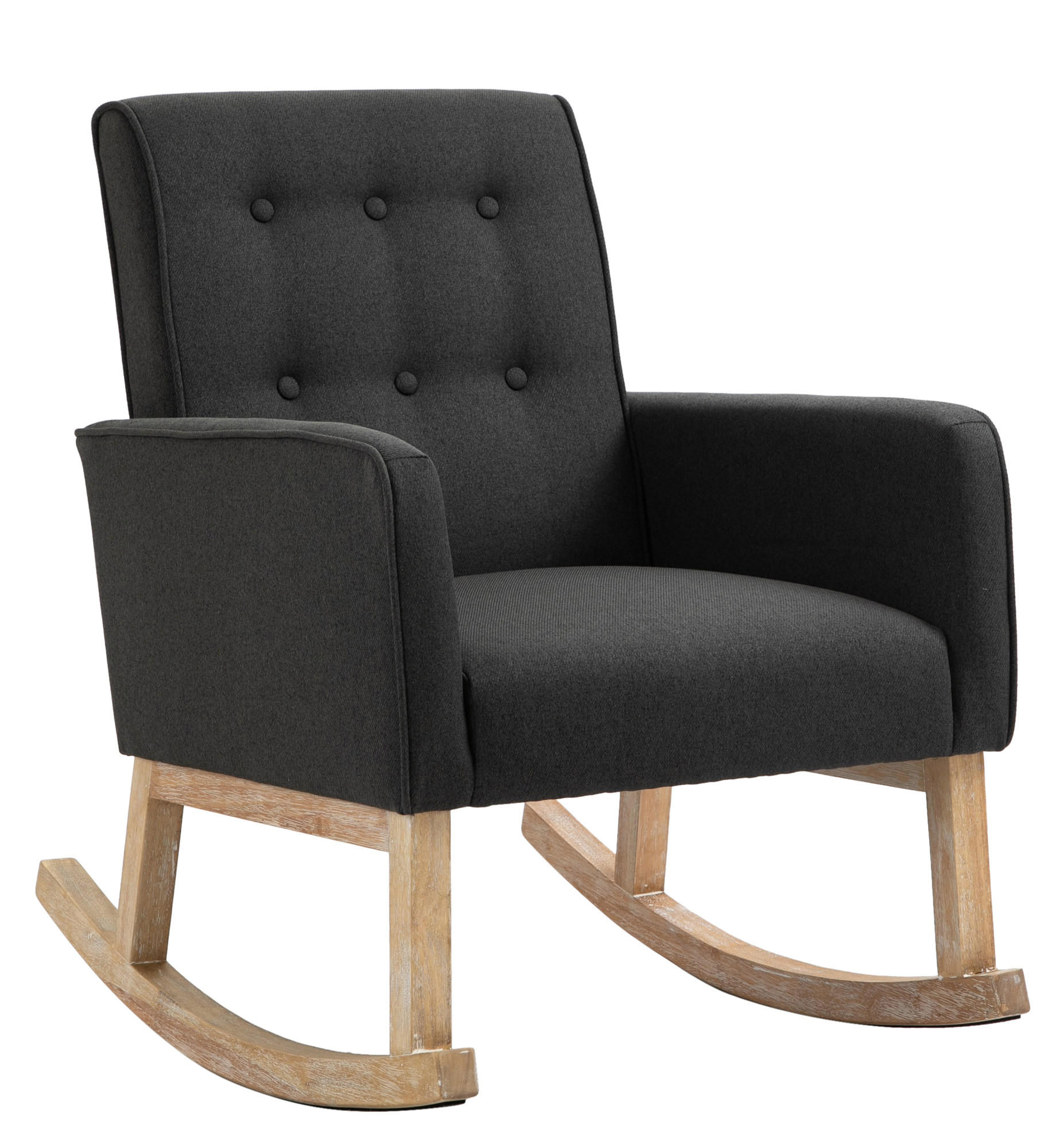 SCHAUKELSTUHL Stoff dunkelgrau - Dunkelgrau, Holz/Textil (63/90/77cm) - CLP