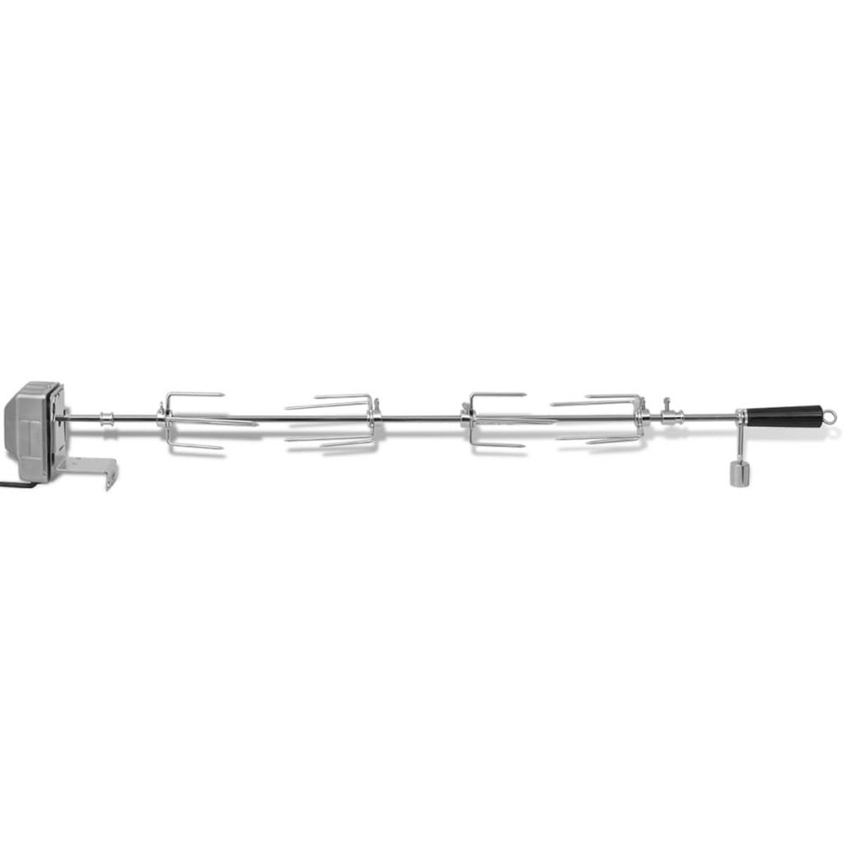 GRILLSPIESS Mit Motor Stahl 1000 Mm - Chromfarben, Metall (9.3cm) - vidaXL