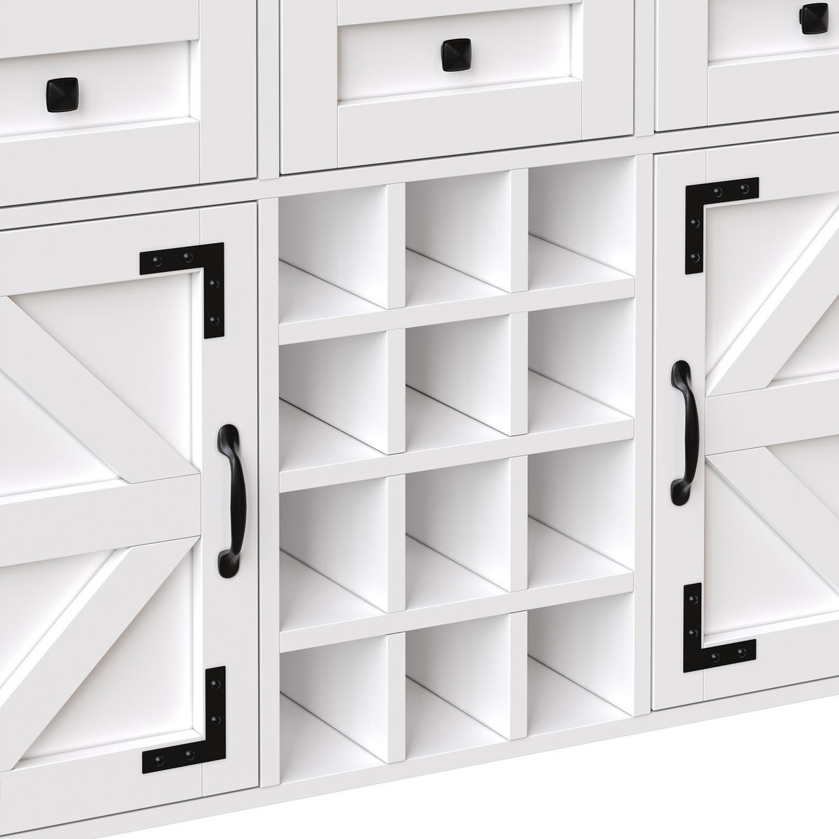 BUFFETSCHRANK Country Weiß 120/40/170 cm - Weiß, Holz (120/170/40cm) - PANGIVO