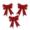 SCHLEIFE Santa Lila 3er Set Rot 9,5x9,5x12 cm Kunststoff - Rot, Kunststoff (9.5/12/9.5cm) - Mondex