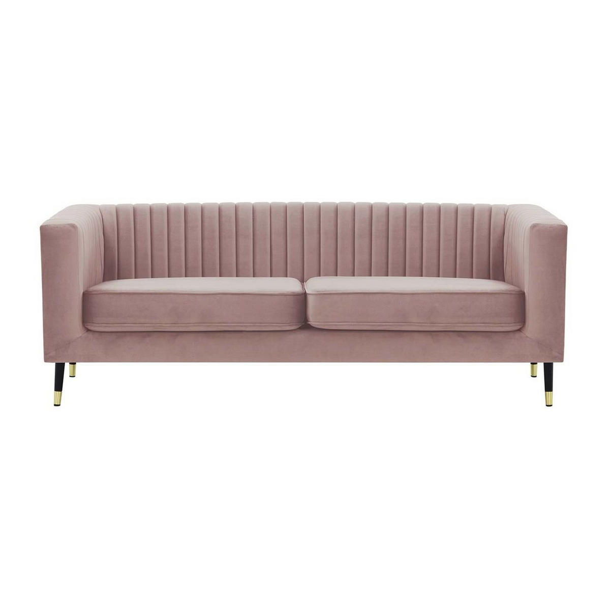 DREISITZER SOFA Slender-Velluto 14 - Flieder, Holz/Textil (201/71/83cm) - SLF24