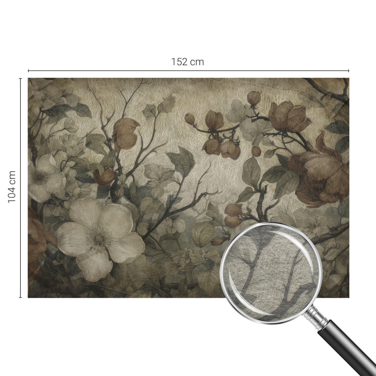 FOTOTAPETE 152x104 cm - Blumenschönheit - Weiß, Textil (152/104cm) - Wallfluent
