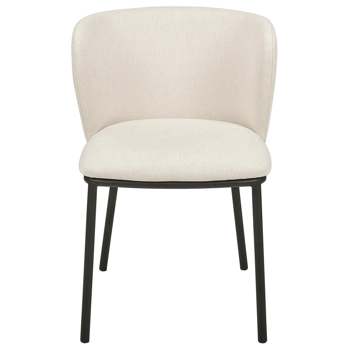 ESSZIMMERSTUHL 2er-Set Polsterbezug Beige Mina - Beige, Textil/Metall (45/75/52cm) - Beliani