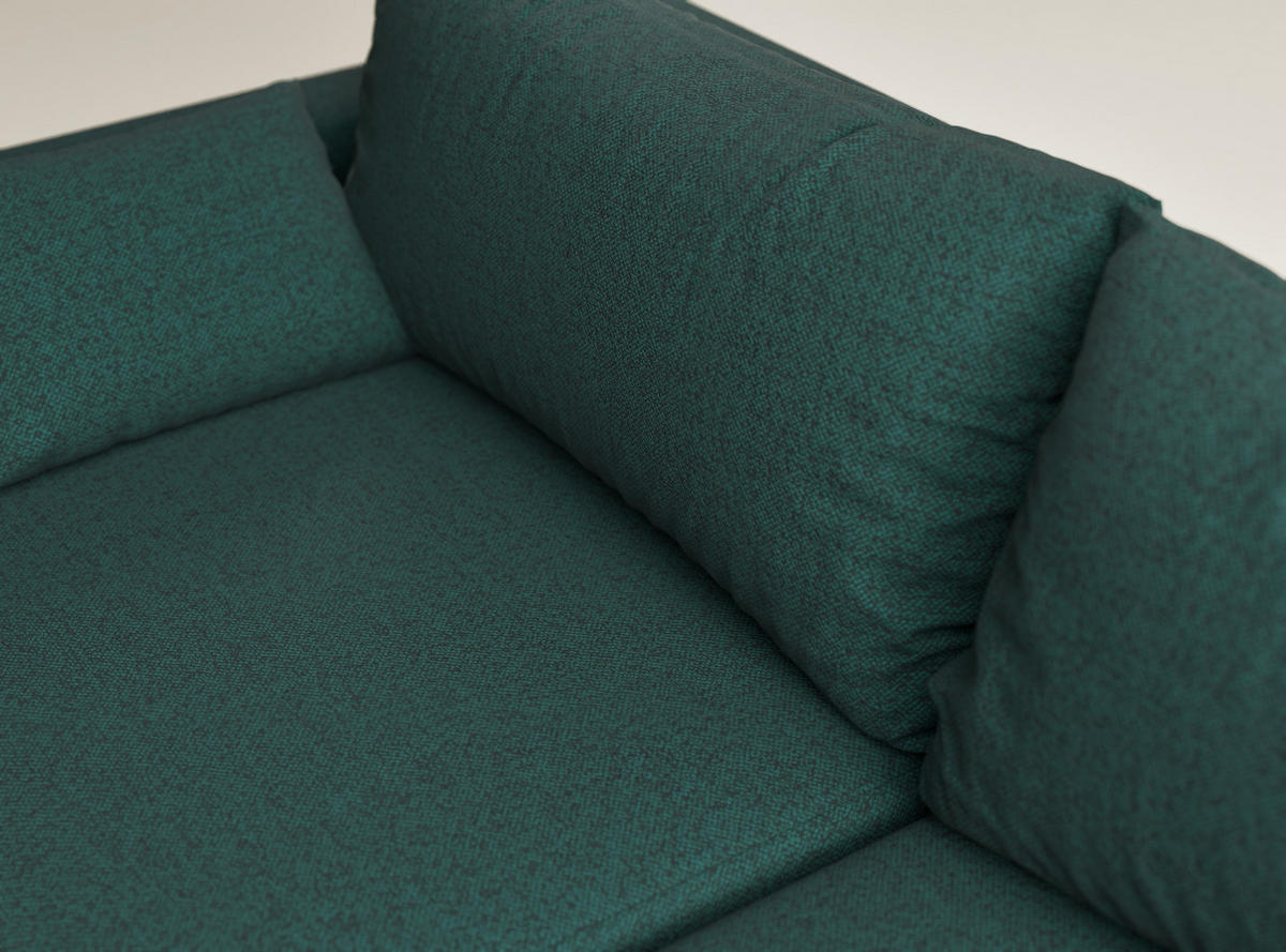 ECKSOFA MIT SCHLAFFUNKTION Leon Grün Webstoff - Schwarz/Grün, Holz/Holzwerkstoff (239/148cm) - Maison de Reve