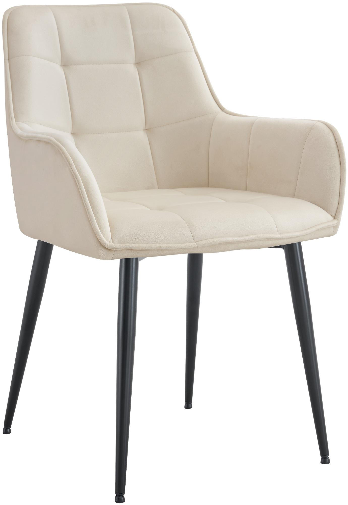 ESSZIMMERSTUHL Kunststoff creme - Creme/Schwarz, Kunststoff/Textil (58/86/62cm) - CLP