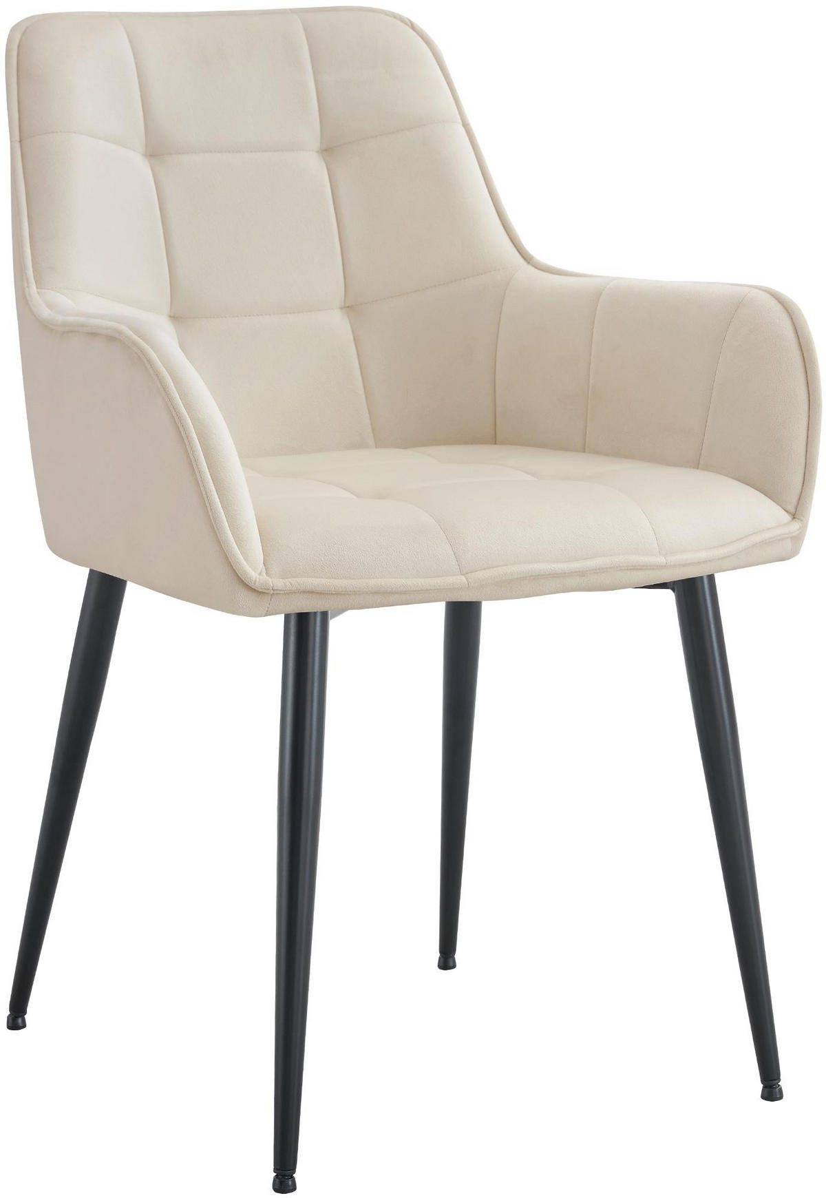 ESSZIMMERSTUHL Kunststoff creme - Creme/Schwarz, Kunststoff/Textil (58/86/62cm) - CLP
