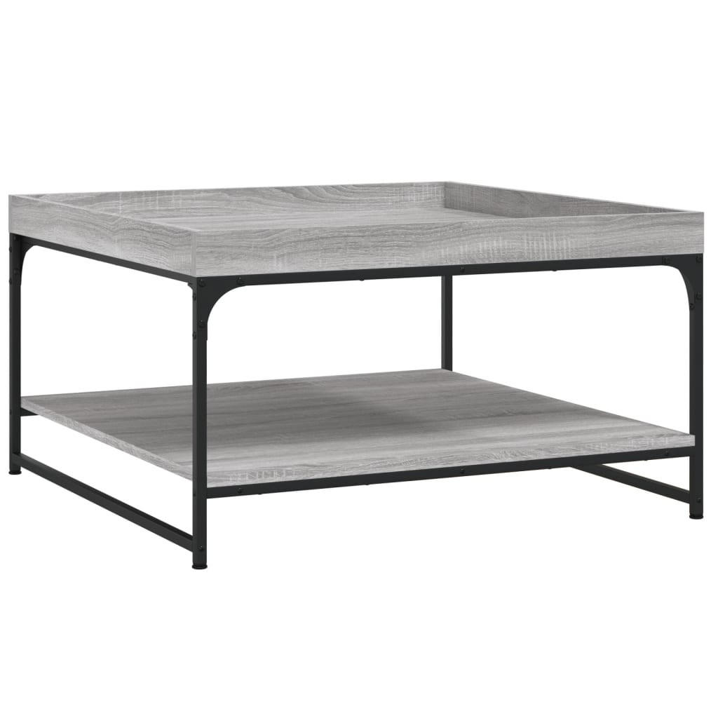 COUCHTISCH Grau Sonoma 80x80x45 cm Holzwerkstoff und Eisen - Grau, Holzwerkstoff (80/80/45cm) - furnicato