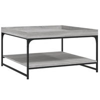 COUCHTISCH Grau Sonoma 80x80x45 cm Holzwerkstoff und Eisen - Grau, Holzwerkstoff (80/80/45cm) - furnicato