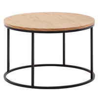 COUCHTISCH in Eichenholz-Optik mit Metallgestell und pflegeleichter Oberfläche - Schwarz/Braun, Holz/Metall (70/70/45cm) - KADIMA DESIGN