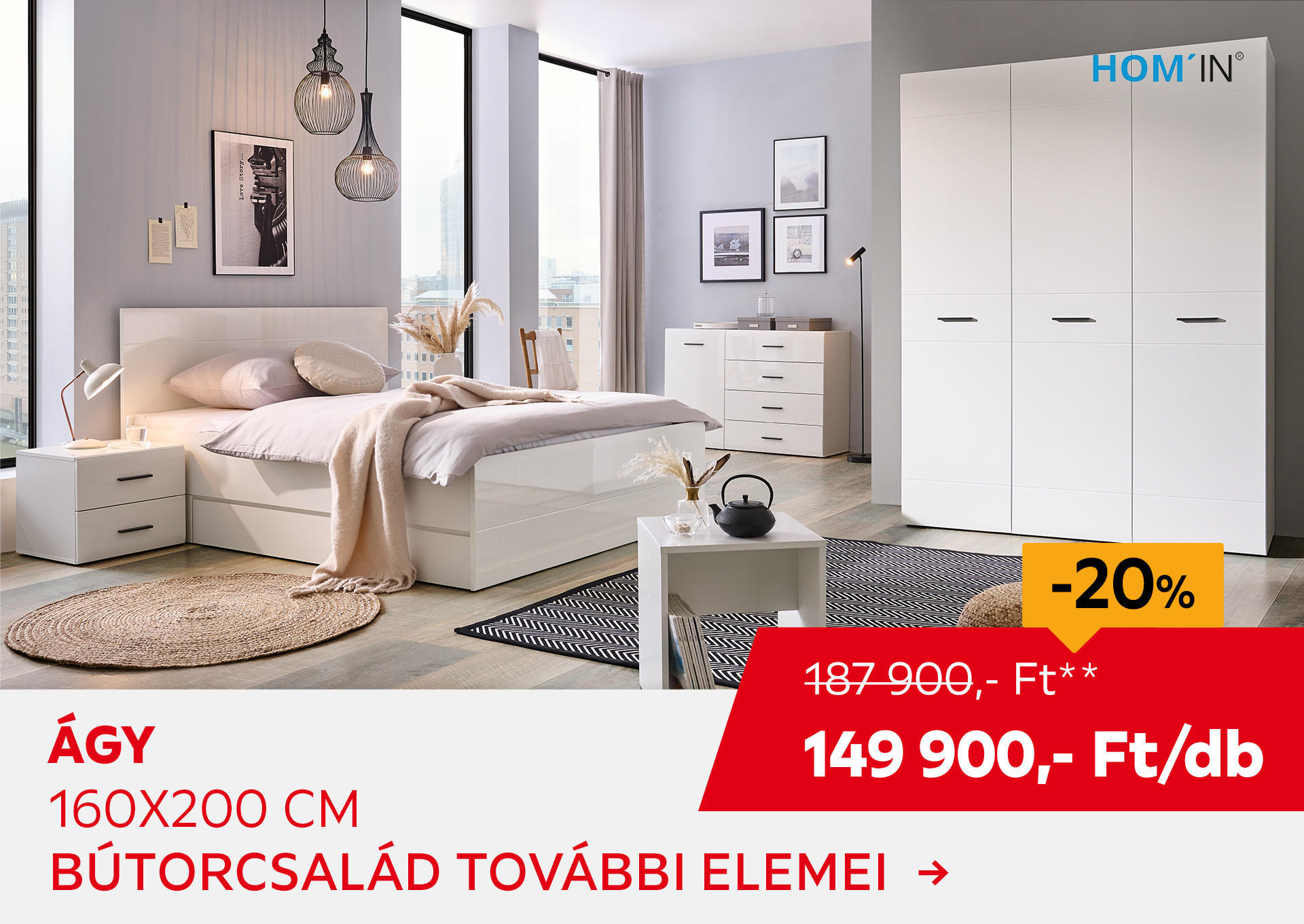 ÁGY 160x200 cm /DB Kiemelt termék 187900 Ft.- helyett 149900 Ft.-