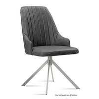 ESSZIMMERSTUHL (8er-Set) Dorrit 52x91x60 Edelstahl/Grau - Edelstahlfarben/Grau, Kunststoff (60/91/52cm) - 58aufmkessel