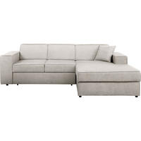 ECKSCHLAFSOFA mit Schlaffunktion Pedro L beige rechts - Beige/Schwarz, Kunststoff/Textil (267/160cm) - Beautysofa