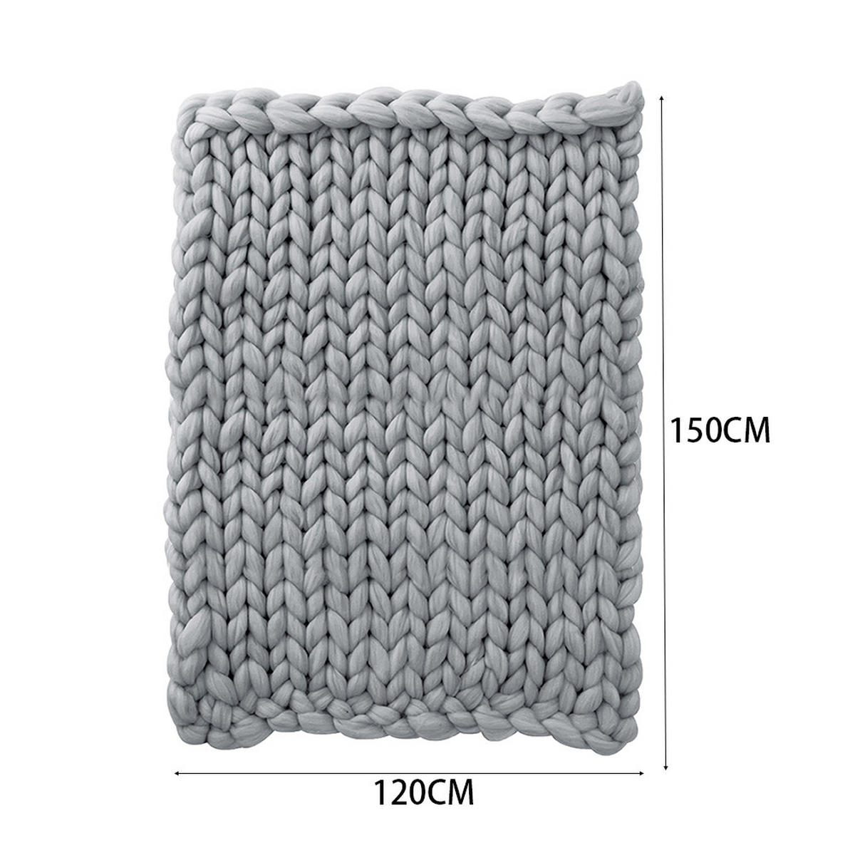 DECKE 120/150 cm Gestrick Polyester Grau - Grau, Textil (120/150cm) - Livingandhome
