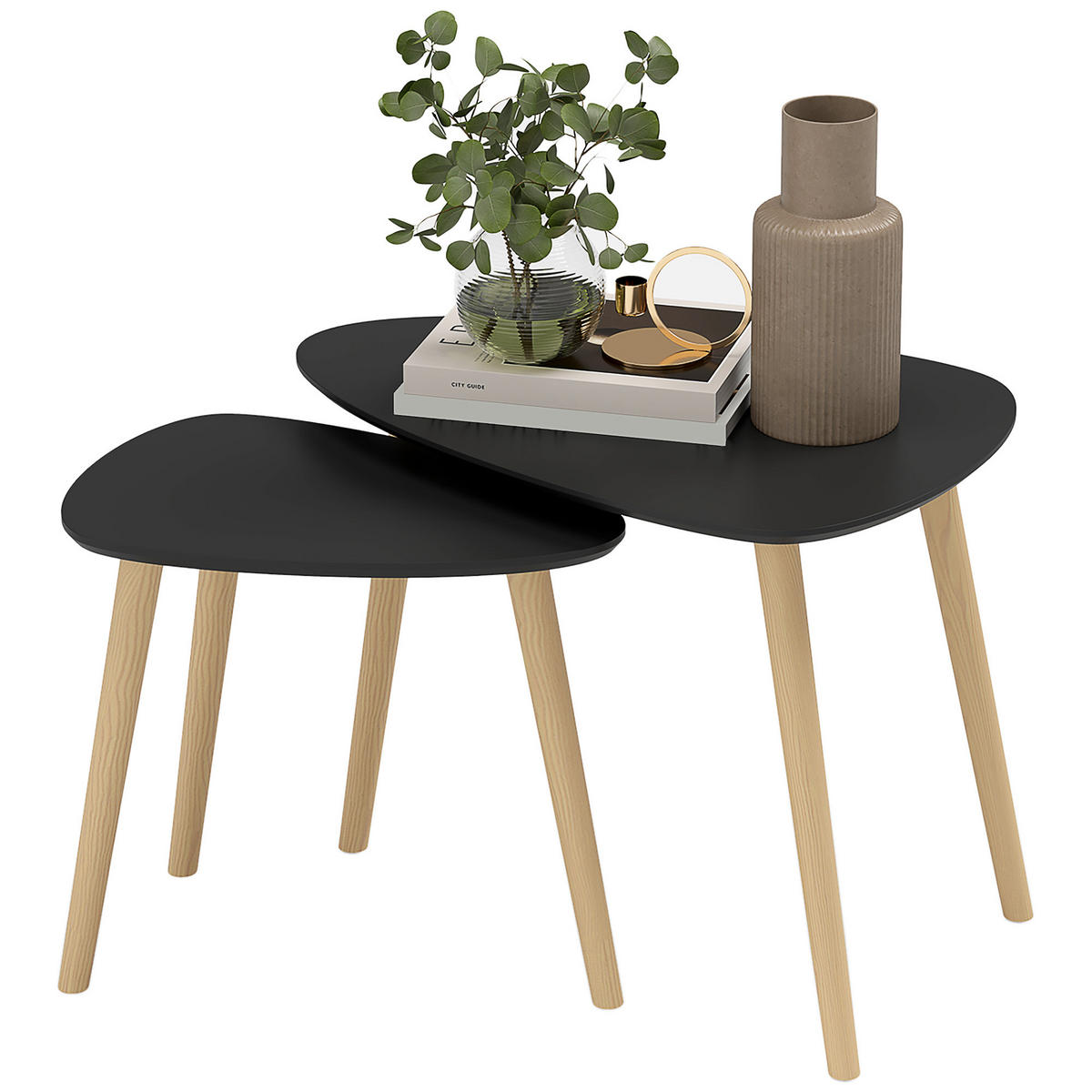 COUCHTISCH DE-15770 skandinavisches Design Schwarz - Schwarz, Holzwerkstoff (59.5/39.5/45cm) - ComfortXL