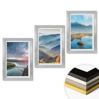 WANDBILDER 3er Set - 20x30 cm Silberner Rahmen - Berglandschaften, Wasserfälle - Silberfarben, Kunststoff (20/30cm) - ArtPrintCave