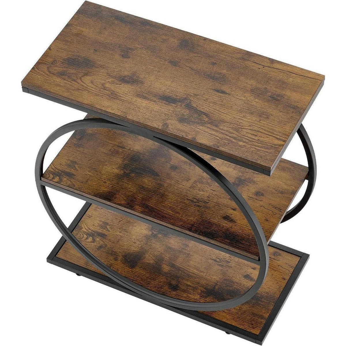 BEISTELLTISCH mit 3 Ablagen Holzoptik Braun - Braun, Holzwerkstoff (30/60/65cm)