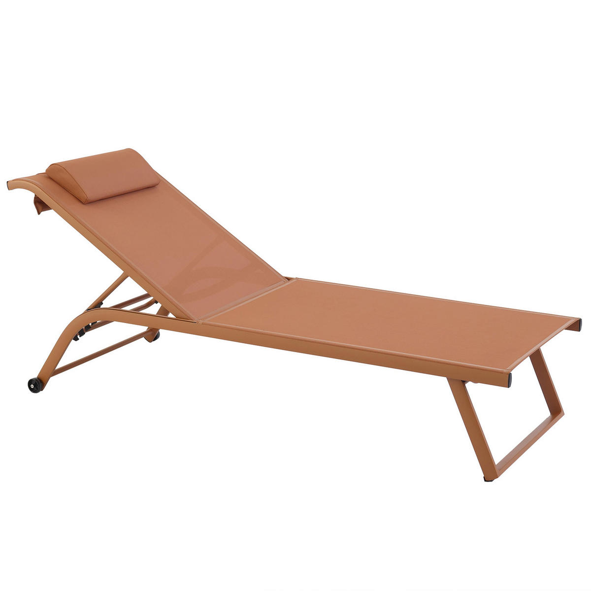 SONNENLIEGE 2-tlg., Terrakotta - Braun, Textil (70/69/182cm) - Oviala