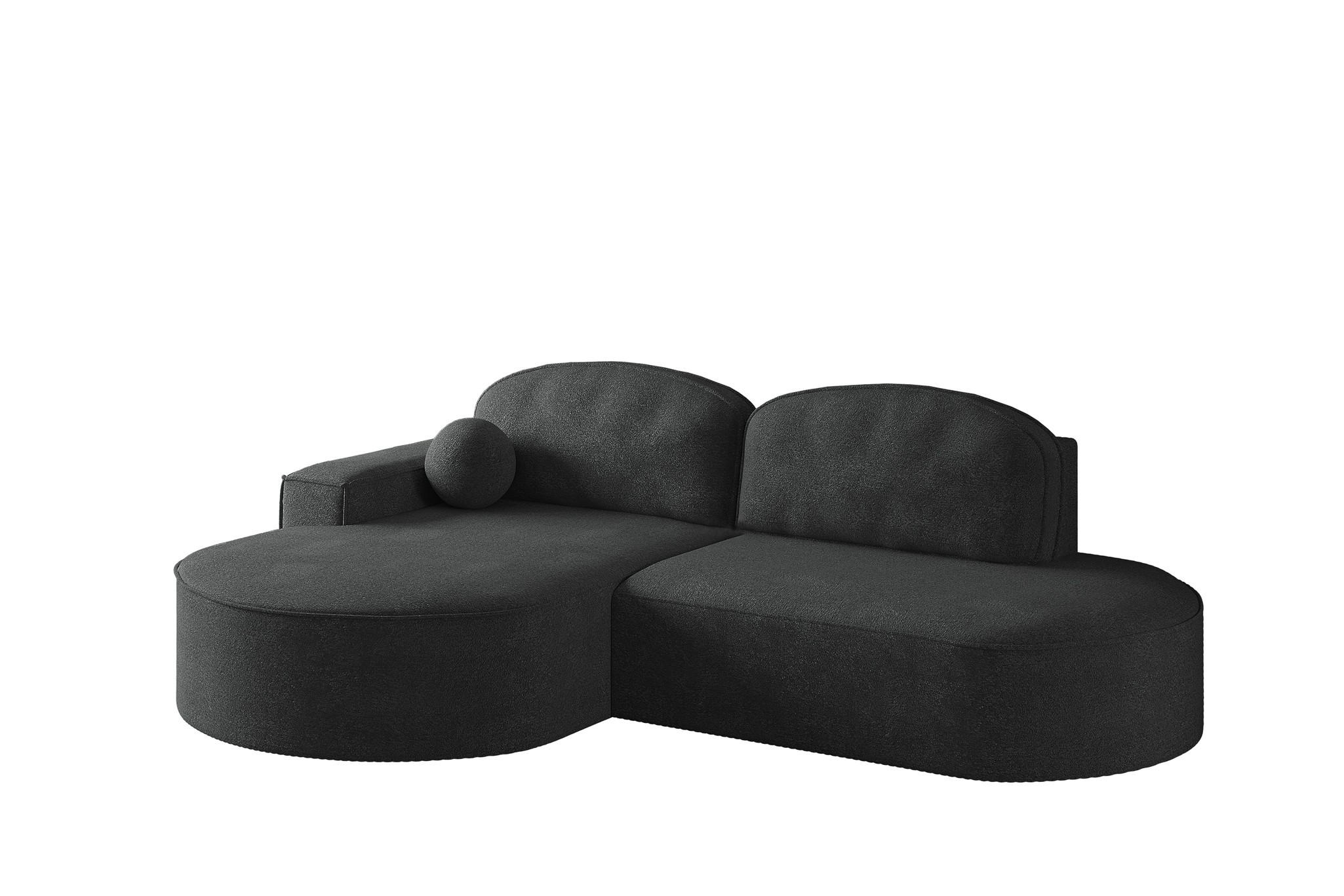 ECKSOFA Girona Mit Schlaffunktion - Schwarz, Holzwerkstoff/Textil (278/179cm) - Fun Möbel