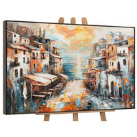 GEMÄLDE Stadt am Meer Schattenfugenrahmen Grau 120x80 cm - Grau, Holz (120/80cm) - YS-art gallery
