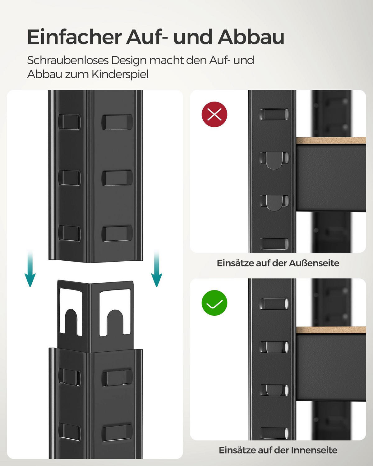 SCHWERLASTREGAL BISSAU - Schwarz, Holzwerkstoff (80/160/40cm) - Hansiro
