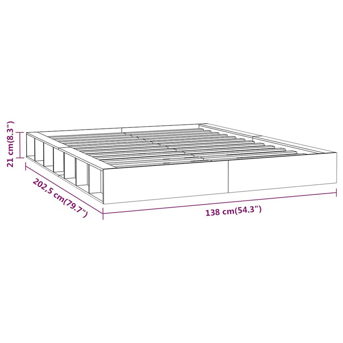 MASSIVHOLZBETT 120/200 Cm - Braun, Textil (120/200cm) - vidaXL
