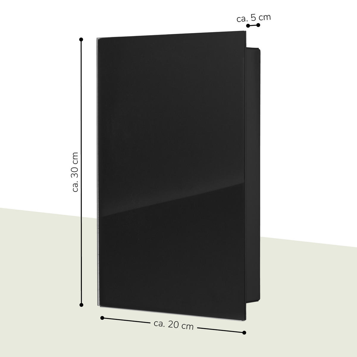 SCHLÜSSELKASTEN komplett schwarz - Schwarz Hochglanz, Metall (20/30/5cm) - bremermann