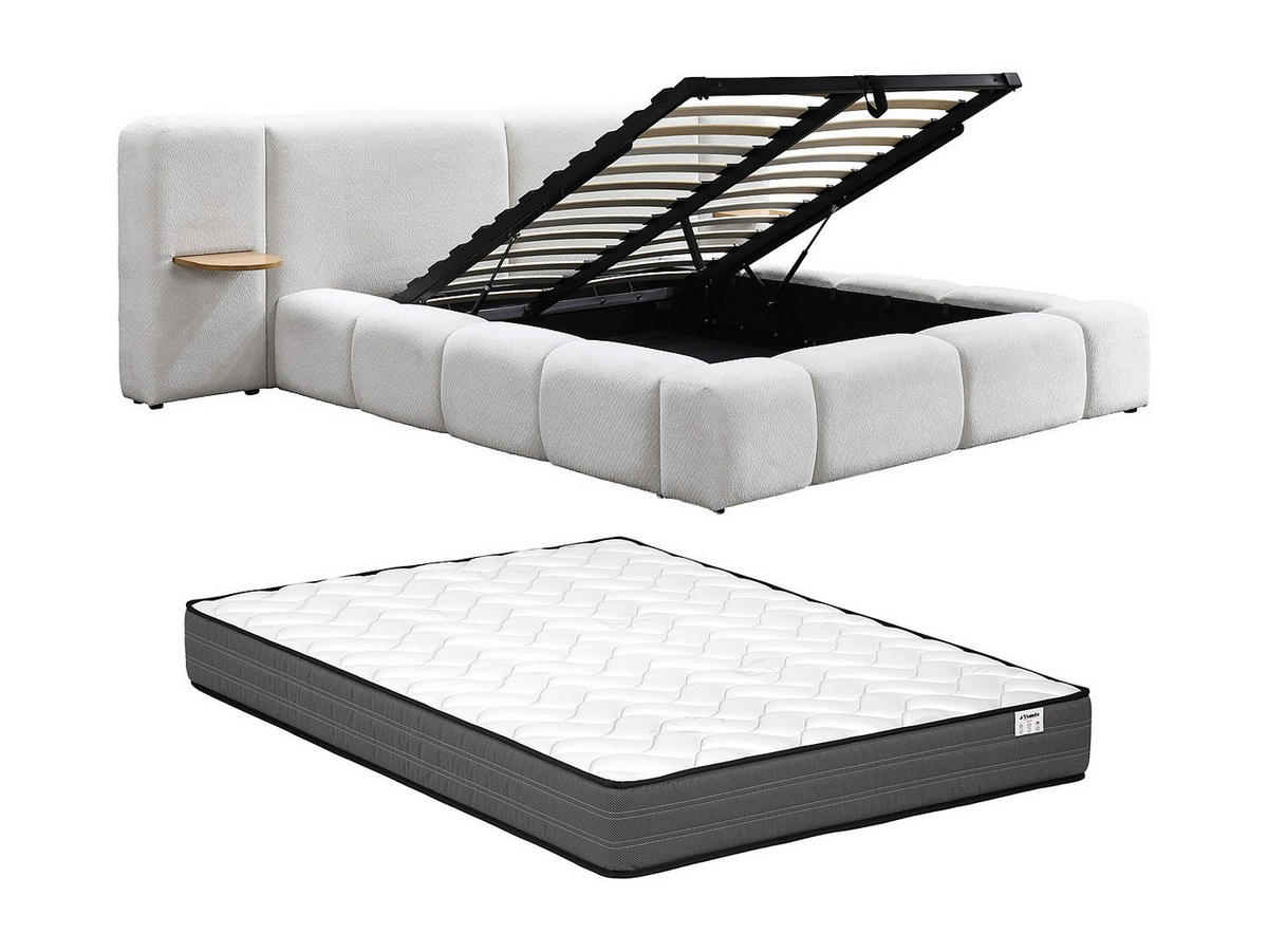 BETT mit Bettkasten - 246cm x 300cm - Polyester - beige - VILACO - Beige, Textil (300/246cm) - Vente-Unique