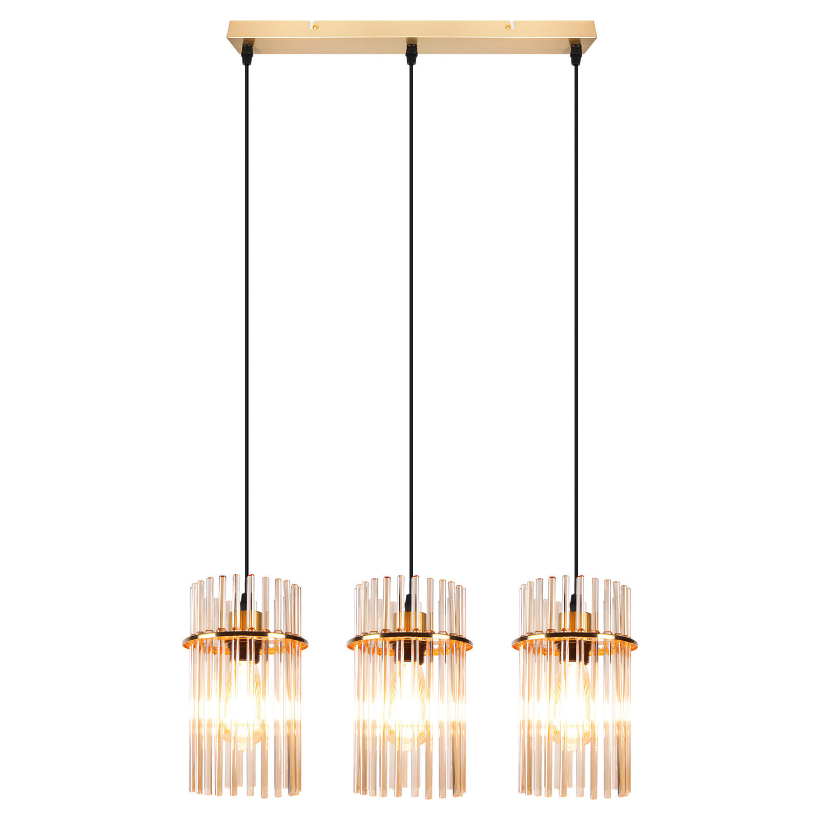 PENDELLEUCHTE Joseph 48/5/150 cm - Goldfarben, Glas (48/5/150cm) - ZMH