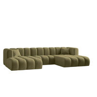 ECKSOFA U-from Grand modular Stoff Salvador Olive - Olivgrün, Holz (317/179cm) - Kaiser Möbel