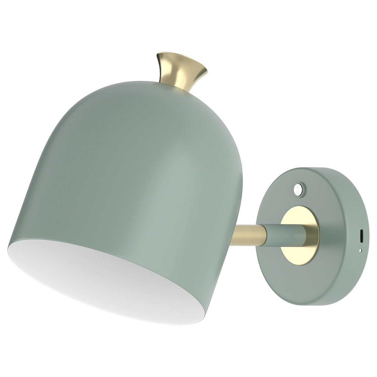 AKKU-WANDLEUCHTE - inkl. Fernbedienung - Dimmbar - Eisen - Salbeigrün, Metall (15/20/28cm) - home24
