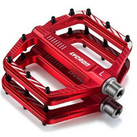 FAHRRADPEDALE Rot Aluminiumlegierung Rutschfest 9/16 Zoll - Rot, Metall (10/1.5/11cm)
