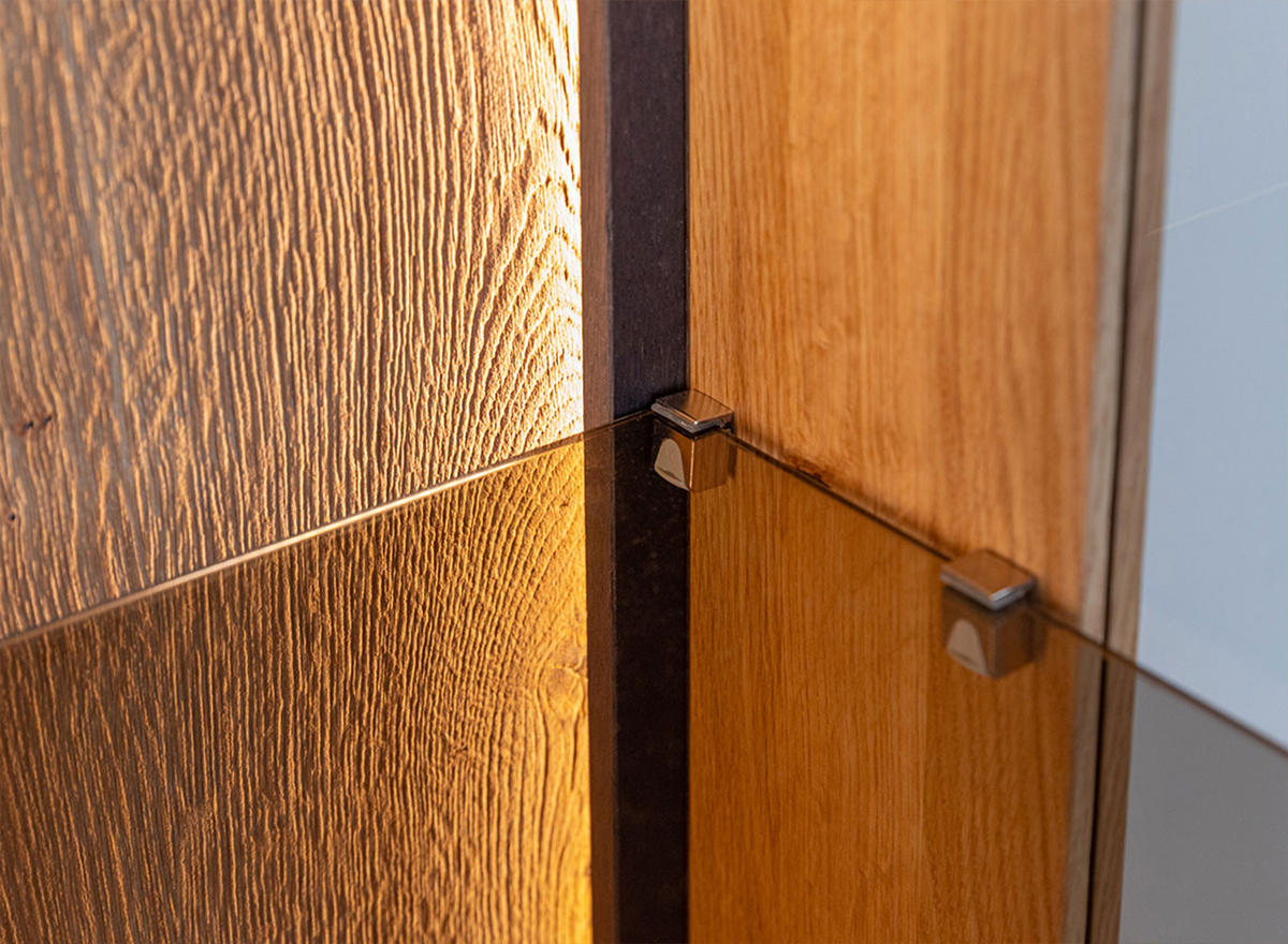 VITRINE Collodi Wildeiche Natur 43 / 37 / 205cm - Wildeiche/Eichefarben, Holz (43/205/37cm) - Feldmann-Wohnen