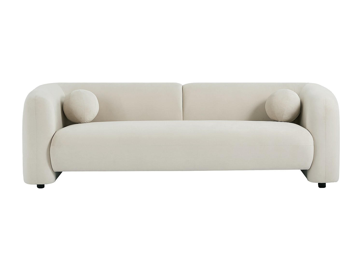 SOFA - 3 Personen - stoff - beige Ovotas - Beige, Holz/Textil (226/68/86cm) - Vente-Unique