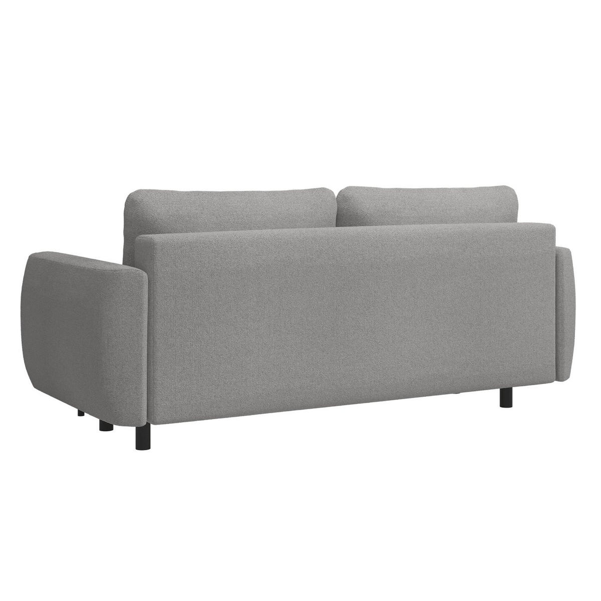 SOFA Rane Grau mit Schlaffunktion - Schwarz/Grau, Textil/Metall (236/90/102cm) - Selsey