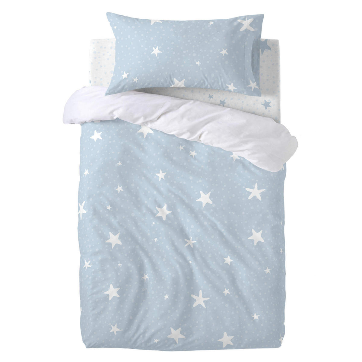 KISSENBEZUG little star 50x75 cm blau - Blau, Textil (50/75cm) - Happy Friday