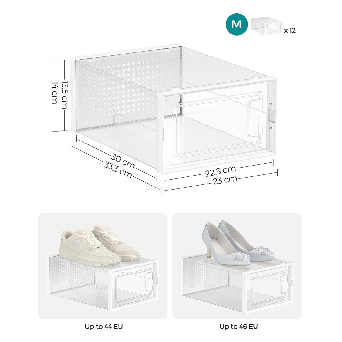 SCHUHBOXEN NEW YORK 12ER-SET - Transparent, Kunststoff (23/14/34cm) - Hansiro